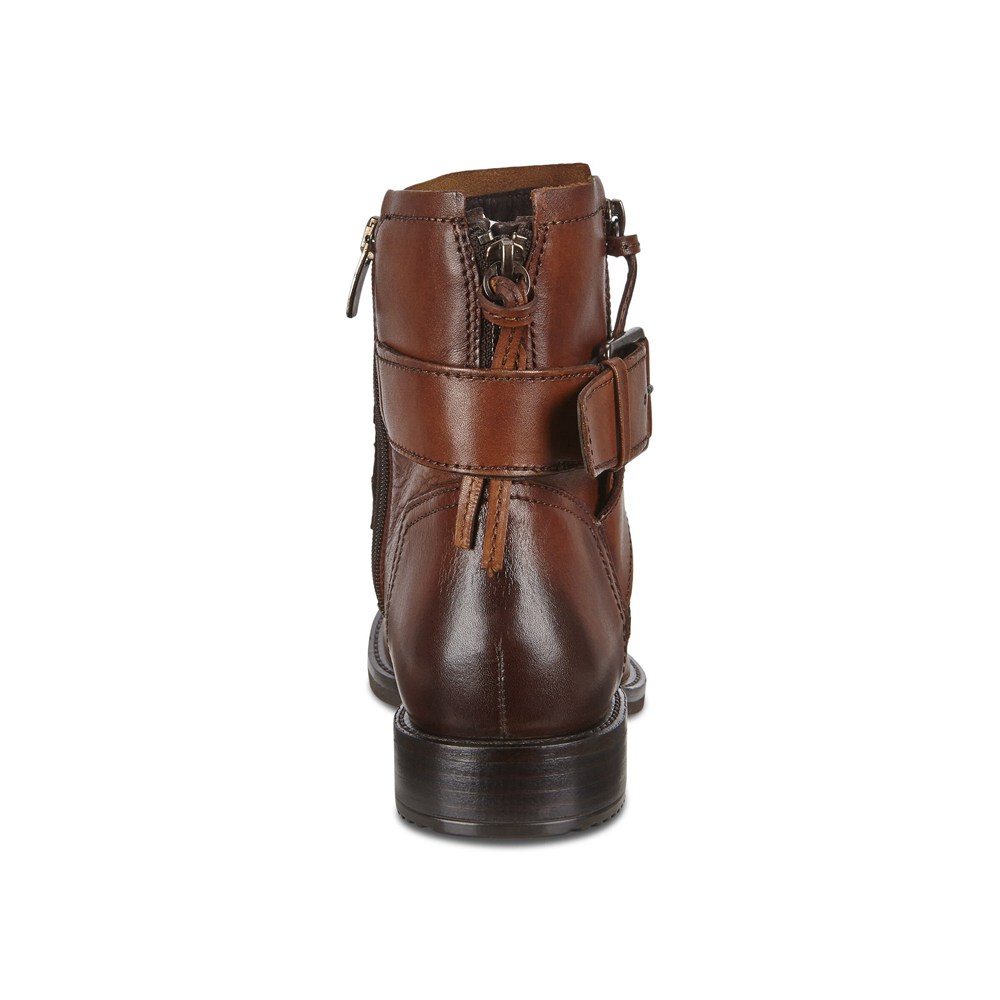 Womens Boots - ECCO Sartorelle 25 Buckle - Brown - 2859GUZVJ